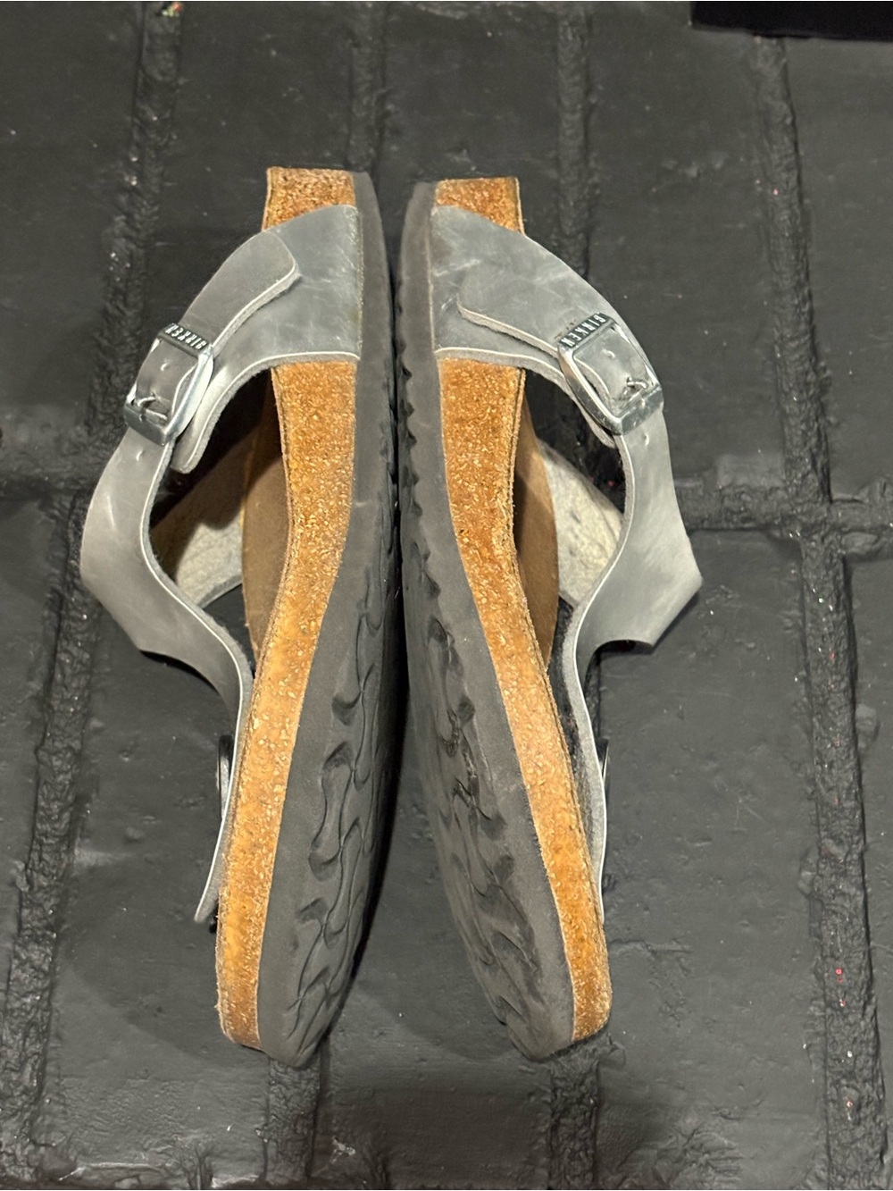 Birkenstock Silver Metallic Thong Sandals - Picture 3 of 6